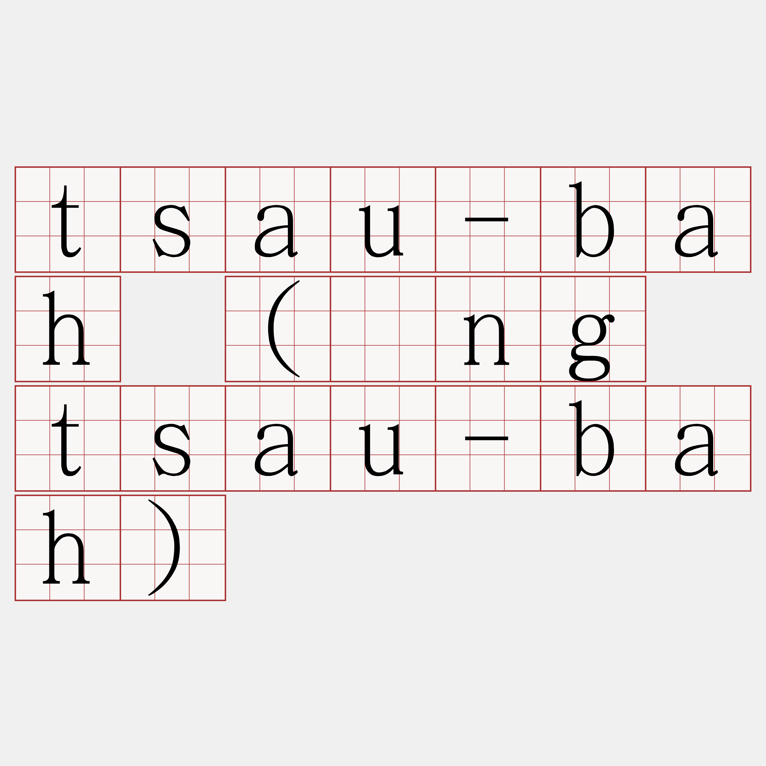 tsau-bah (âng tsau-bah)